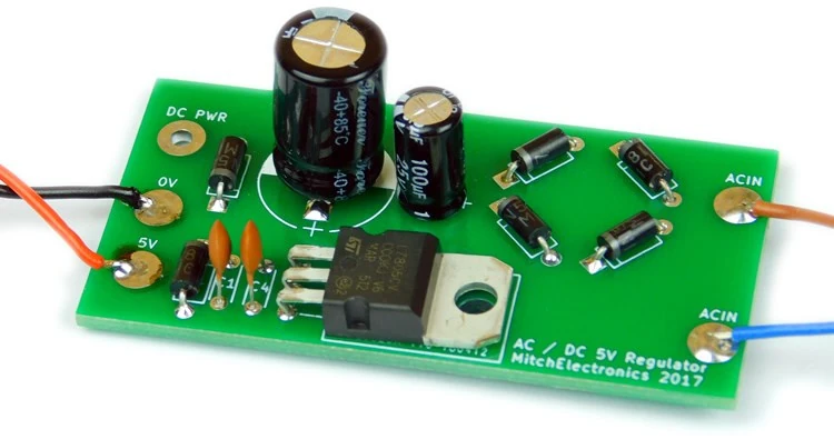 Completed MitchElectronics circuit board