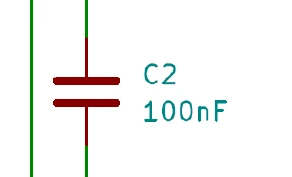 Ceramic capacitor C2 schematic symbol