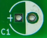 PCB polarity marking for electrolytic capacitor