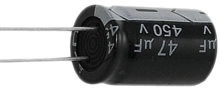 Electrolytic capacitor with polarity stripe