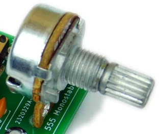 Potentiometer fitted to PCB